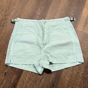 American Eagle twill cargo shorts light mint green womens size 4 multiple pocket